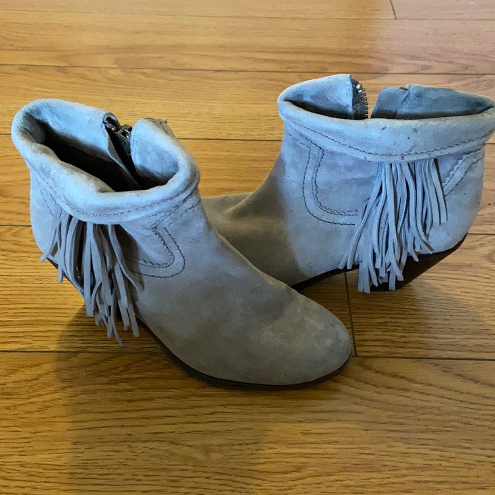 sam edelman tassel suede booties
